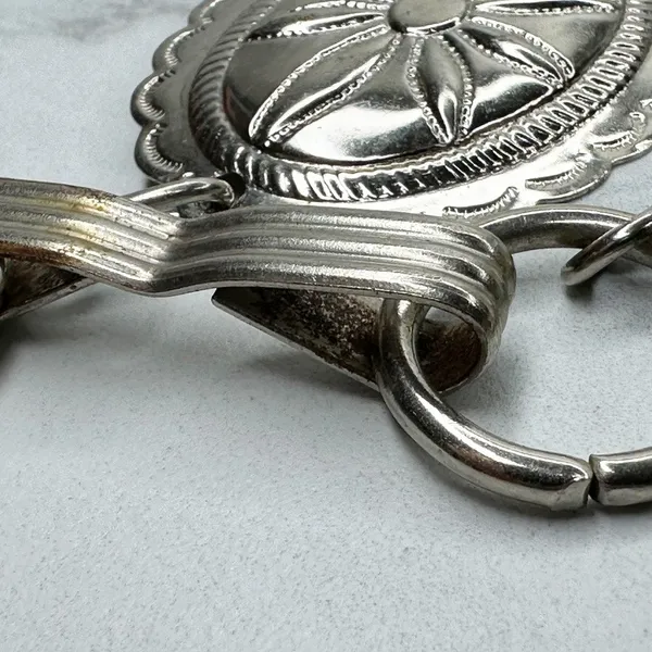 Western Concho Silver Tone Chain Link Belt Extra Small/Small (XS/S) ✨ - Image 5