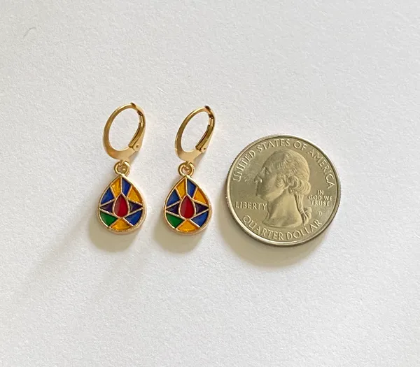 Handmade earrings stained glass look Kawaii dangle earrings unisex NEW🖤🌙 - Image 4
