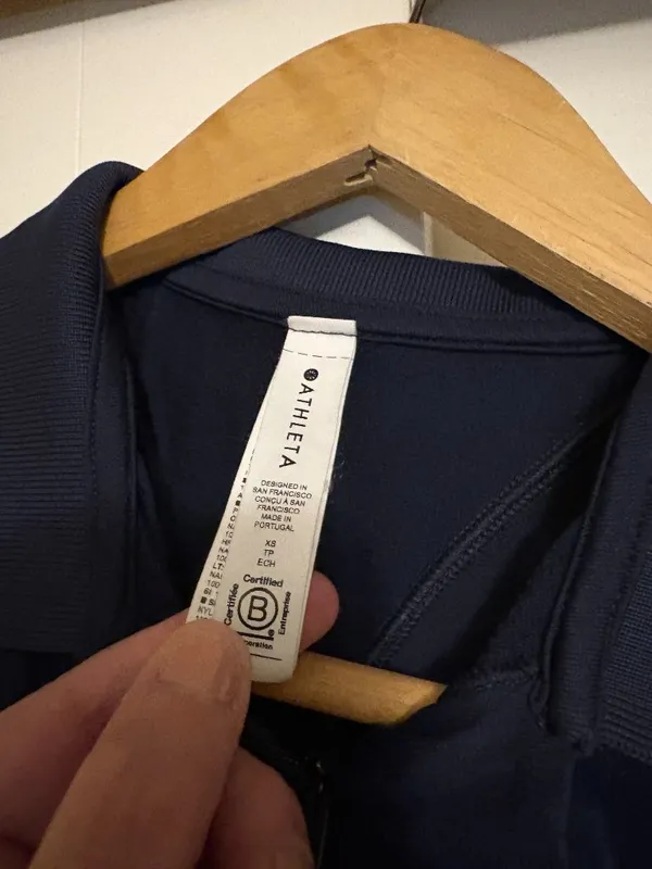 Athleta Momentum Seamless Polo Tank XS Xtra Small Navy Blue Collared Sleeveless - Image 2