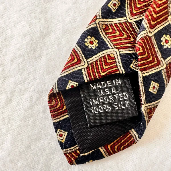 Geoffrey Beene Tie Geometric Multicolor Silk Necktie Classic USA Made Office - Image 7