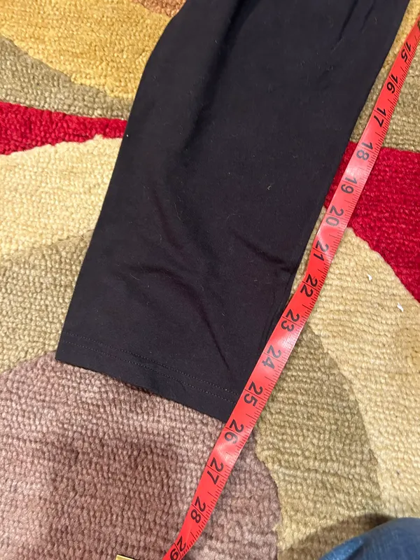 Aerie Y2K Style Retro Black Cotton Leggings Fold Over Waistband Sequins Large - Image 5
