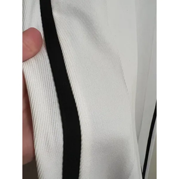 Trina Turk White Trousers with Back Stripes and Black Back Sz. 4 - Image 3