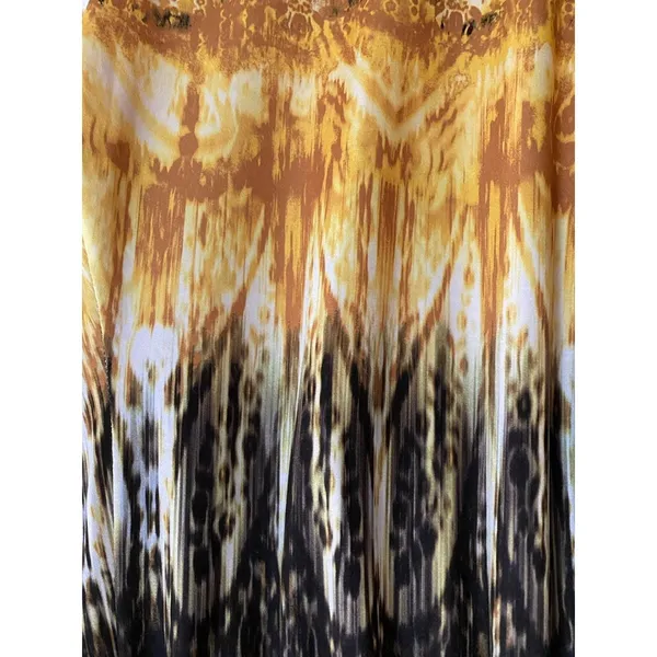Onque Casuals Yellow Black White Paisley Abstract Lounge Pants Size Large L - Image 4