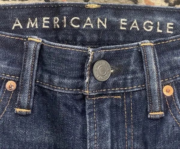 American Eagle Original Straight Jeans Men's 30x32 Blue Denim - Image 3