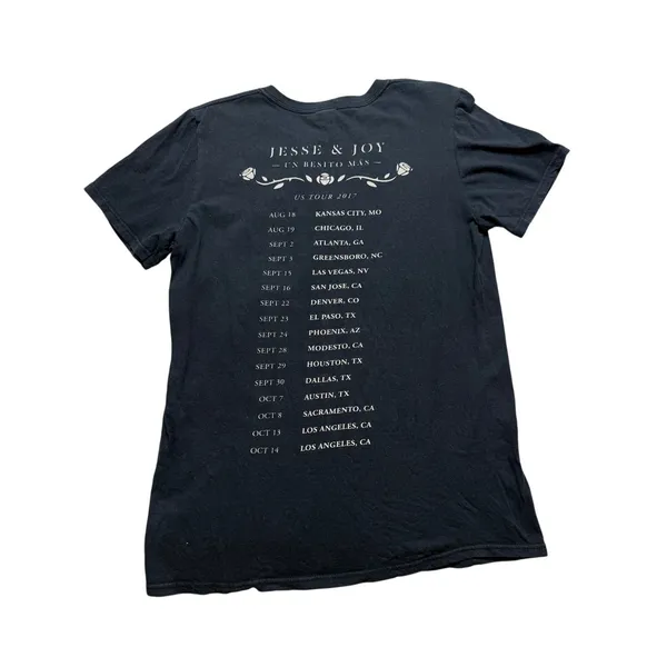 Jesse & Joy Un Besito Más 2017 US Tour Black Tee Small - Image 3
