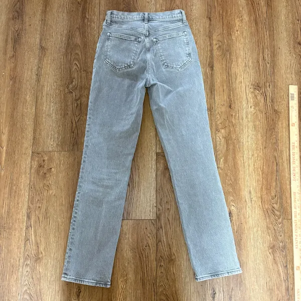 Abercrombie & Fitch The 90s Straight Ultra‎ High Rise Grey Jeans Womens 25/0R - Image 8