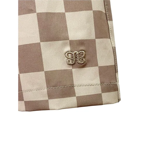 NWT Albion Cher Skirt Medium Brown Checkers Jetsetter Travel Performance Stretch - Image 7