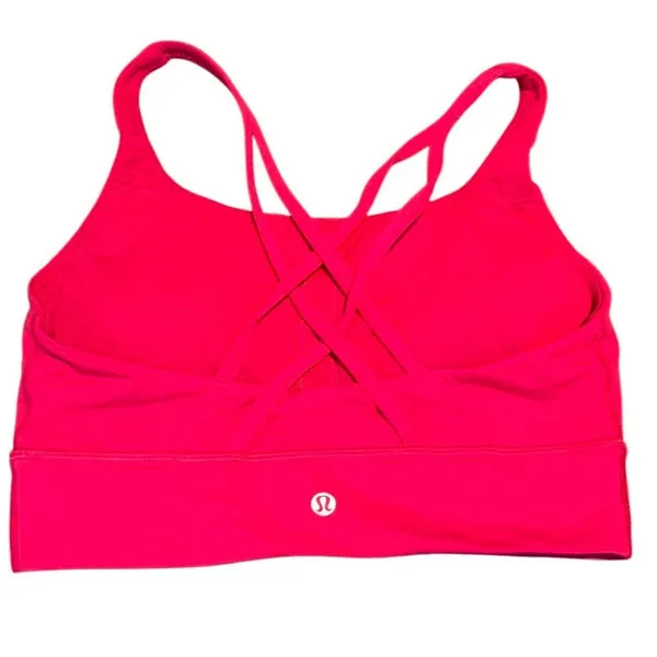 Lululemon Energy Bra Longline Women 8 Ripened Raspberry Strappy Medium Support - Image 3