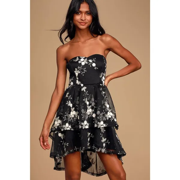 Lulus How Sweet Embroidered Tiered High-Low Dress - Image 2