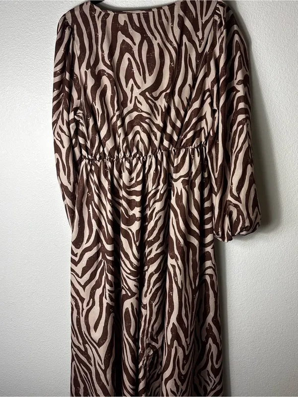 SHEIN Curve Zebra Print Twist Front Dress Plus 0XL (12) - Image 7