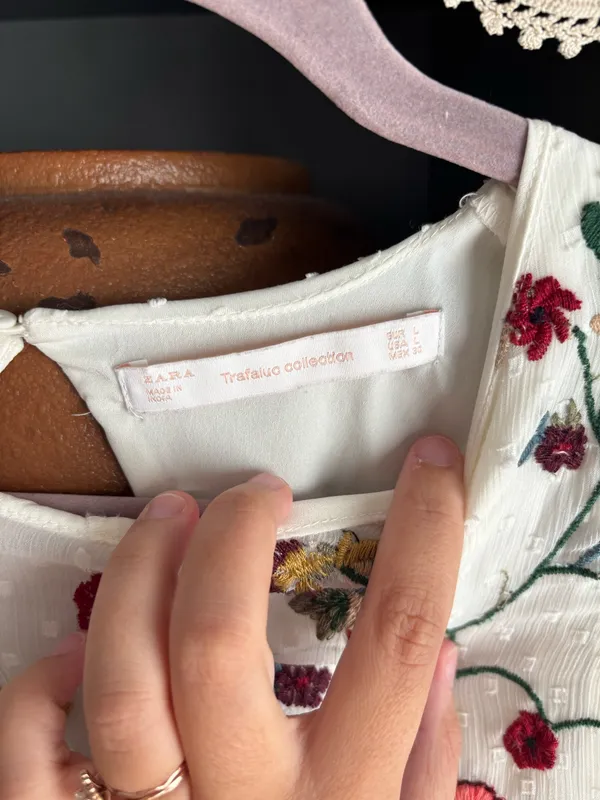 zara swiss dot & embroidered flower romper dress - Image 3