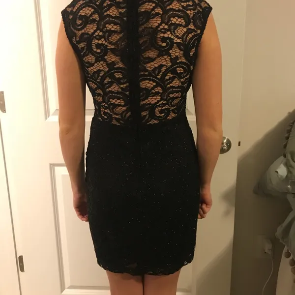 NWOT Black lace open cut dress - Image 3