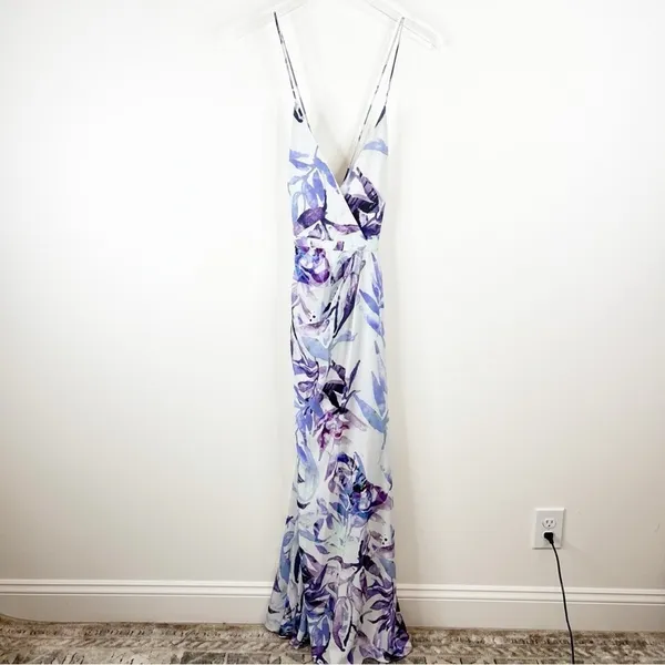 NWT Fame and Partners Fallen Leaves Floral Maxi Dress‎ Women's 10 Wedding Guest - Image 2
