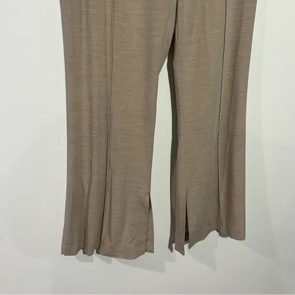 NEW Lattelier High‎ Waist Flare Leg Pants Side Ankle Slit Center Seam XL Career - Image 2