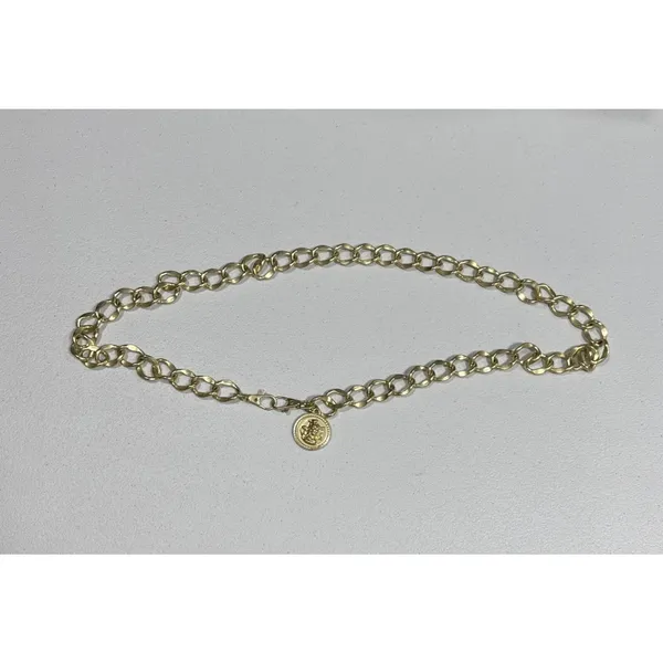 Womens Gold Tone Medallion Chunky Chain Link Belt 41" Long Y2K Party Fashion - Image 4