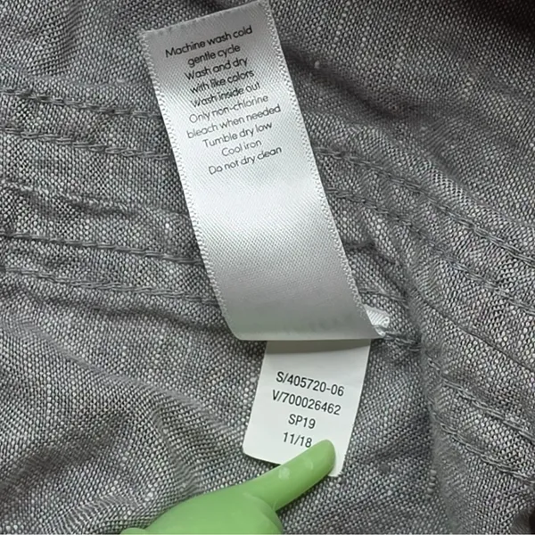 Athleta Cabo Linen Jogger Pants Women 8 Gray 100% Linen Drawstring Zip Pockets - Image 9