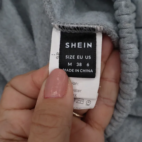 SHEIN Womens Wide Leg Sweatpants Heather Grey Elastic Waist Size M 6 - Image 2