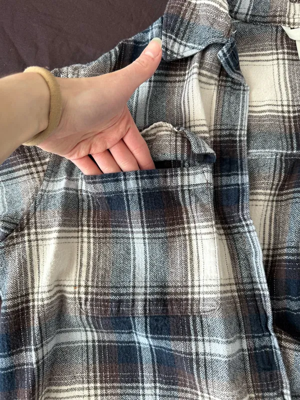 H&M Plaid Flannel Button-Up - Image 3