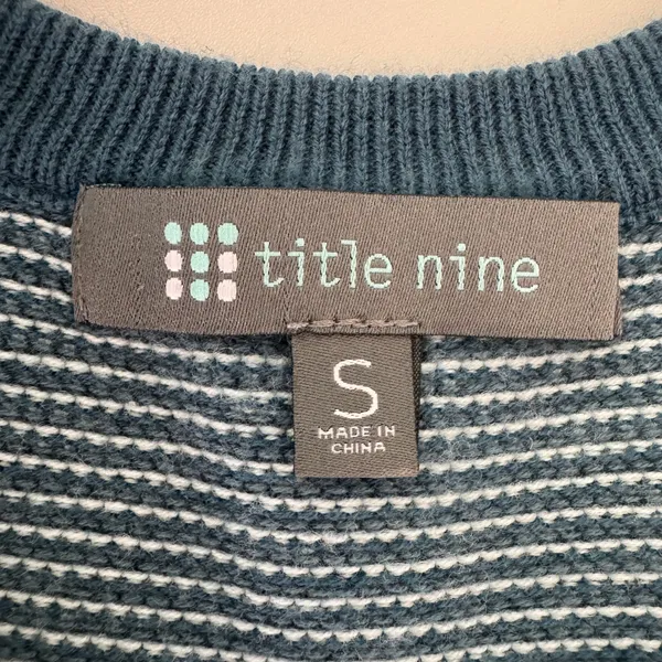 Title Nine Improv Short Sleeve Sweater Dress Small Teal Blue Gorpcore Athletic - Image 9
