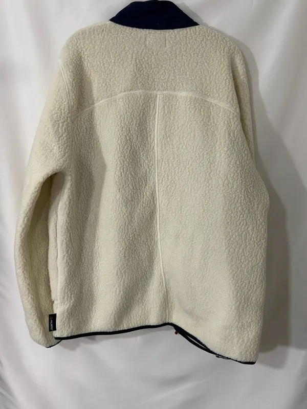 J.Crew Nordic Fleece Full Zip Jacket Size XL White Polartec - Image 5
