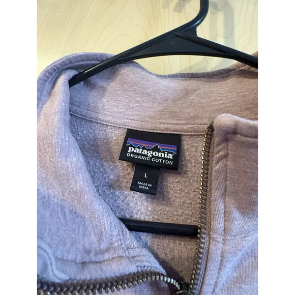 Patagonia Organic Cotton Quilt Snap-T Pullover L Quiet Violet 1/4 Zip - Image 5