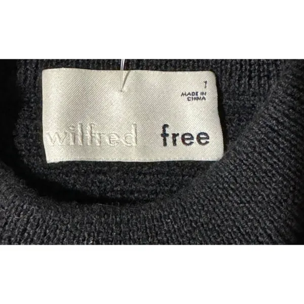Aritzia Wilfred Free Lolan Sweater Womens S Black Merino Wool Cropped Knit - Image 7