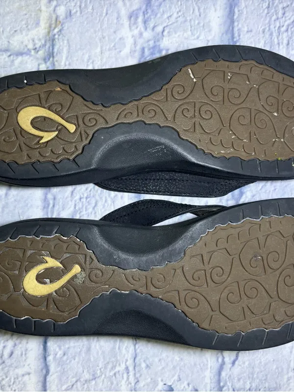 OluKai Ohana Sandals Womens Size 11 Black Flip Flops Thong Comfort Summer - Image 13