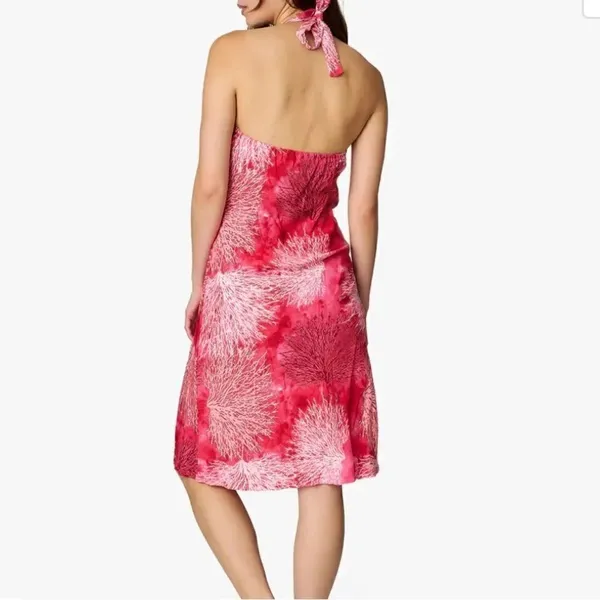 Hilo Hattie Coral Dress with Tie Back Coral Print Coral L - Image 2