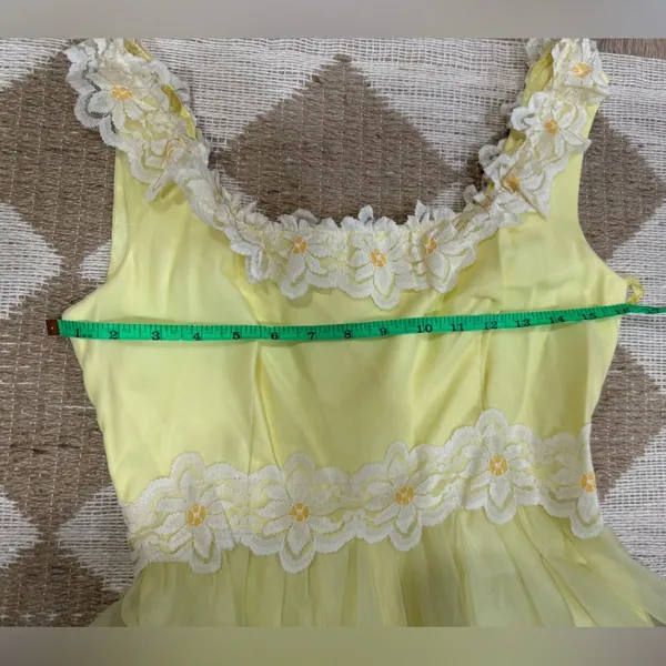Nanette Lepore Vintage 1960s Nadine Lace Gown Union Made ILGWU Maxi Party Dress daisy flowers - Image 14