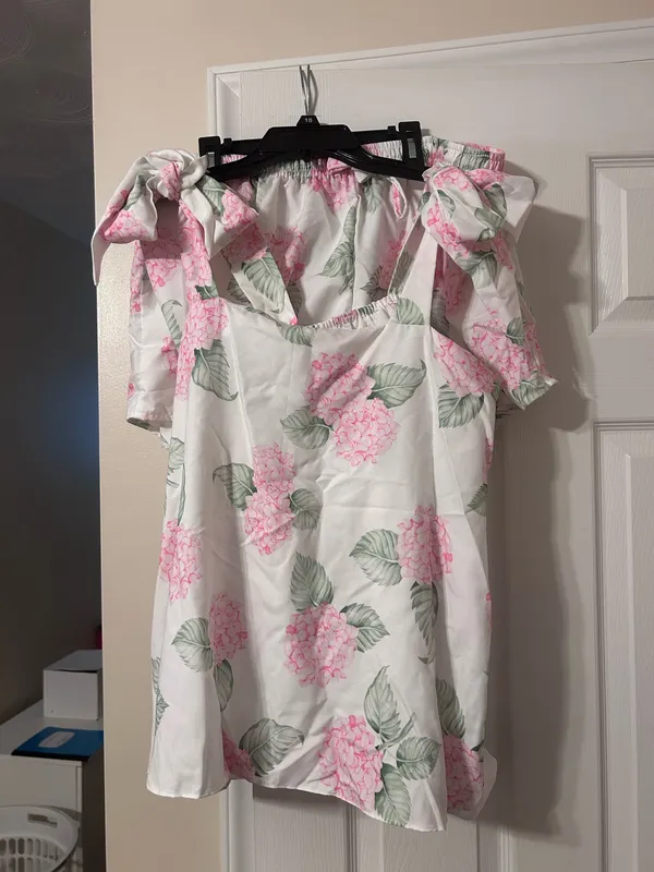 Flowery Tank Pajama Shorts Set - Image 2