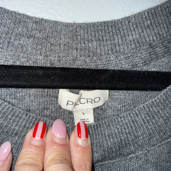 Pilcro and the Letterpress Sweater Womens Large Gray Excellent Merino Wool‎ Cotton Dolman Slouchy - Image 2