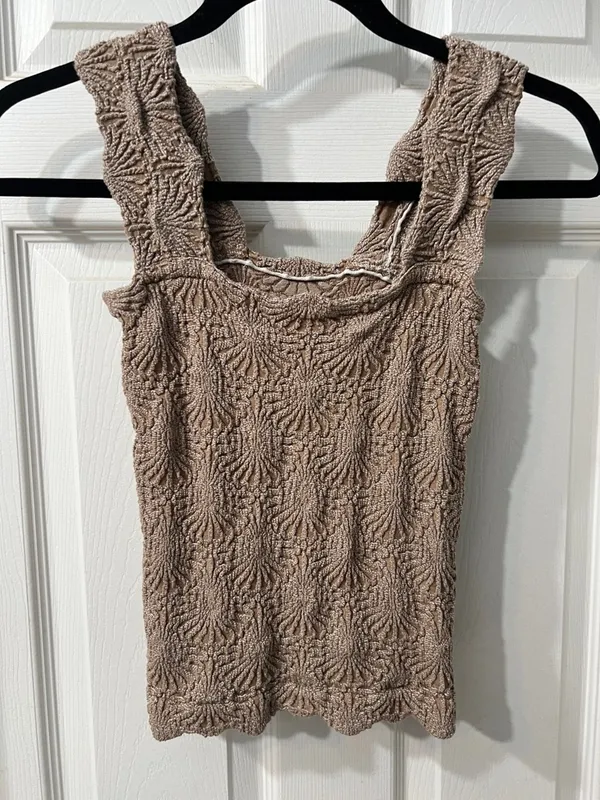 Free People Intimately Love Letter Cami Tan Size M/L - Image 5