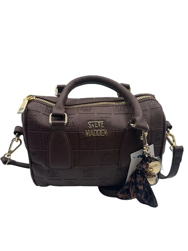 Steve Madden 10" x 7" x 5.5" Embossed Brown Shoulder/Crossbody Bag - Image 6