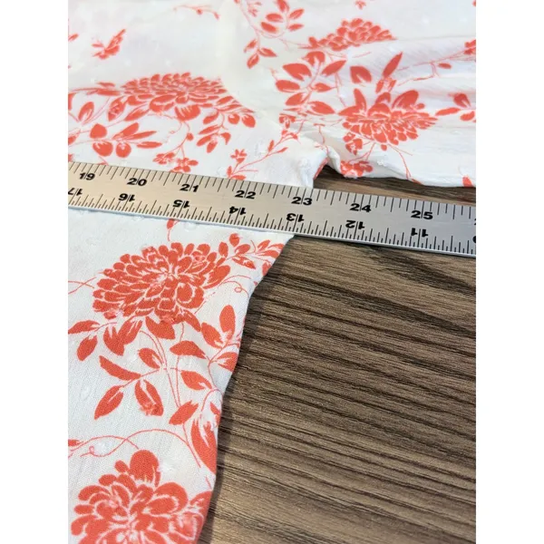 Paper Moon Orange Floral Swiss Dot Tie‎ Neck Blouse Womens Large Boho Romantic - Image 7