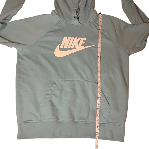 Nike Light Blue‎ Pullover Hoodie Unisex Medium Classic Swoosh Logo Cozycore - Image 8