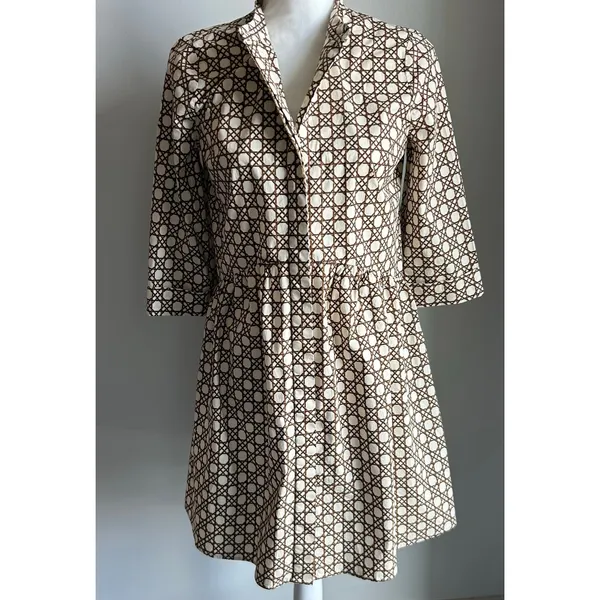 Tuckernuck Ready For Rattan Mini Dress Neutral Tunic Button Up Size Small - Image 4