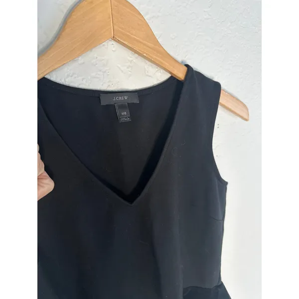 J. Crew Velvet Black Babydoll Tank Top Preppy Dark Goth Stretchy Fall Holiday - Image 4