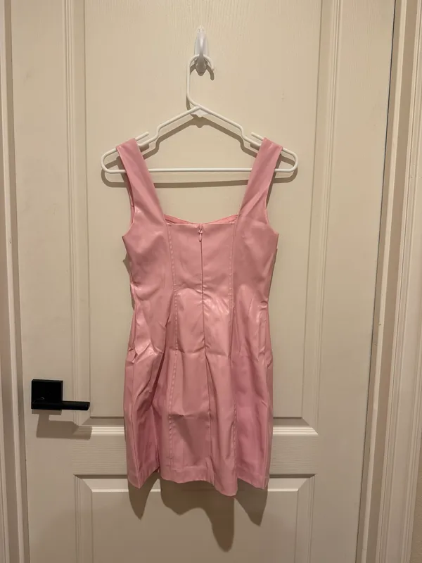 Show Me Your Mumu Woods Mini Dress in Pink Faux Leather - Image 2