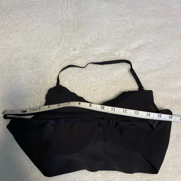 Bralette Large Minimalist Seamless Solid Black Wireless Breathable Stretch Bra - Image 12