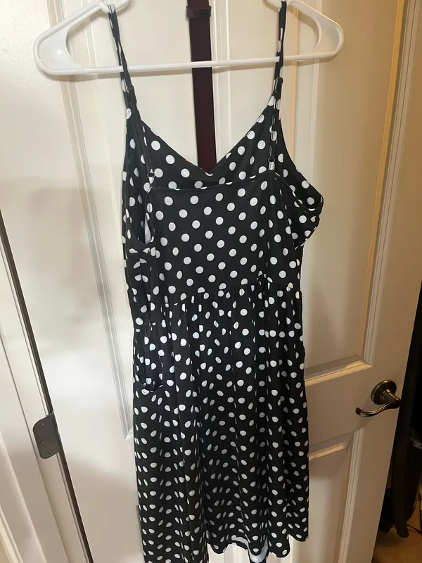 Yathon black & white polka dot dress - Image 3
