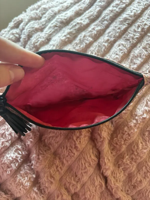 ipsy Glitter Cosmetic Pouch in Pink and Gold - Image 2