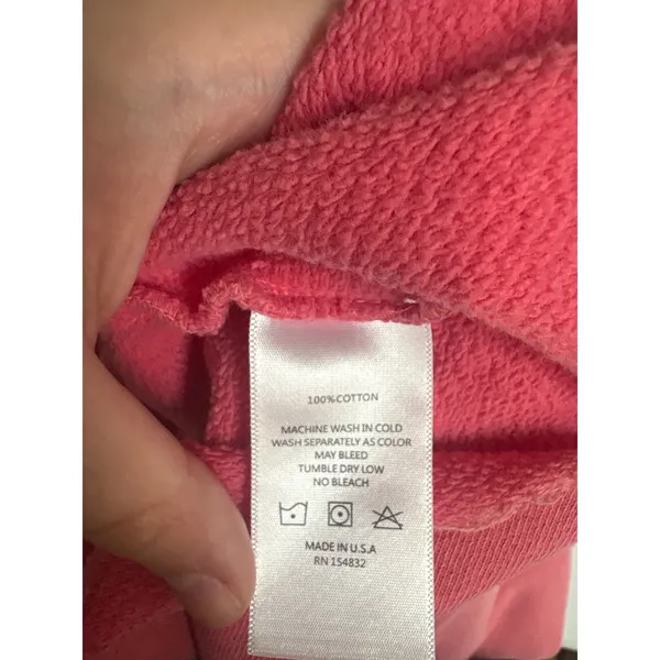 Women’s I.S.M.B.S Medium Pink Smiley Crop Sweatshirt - Image 5