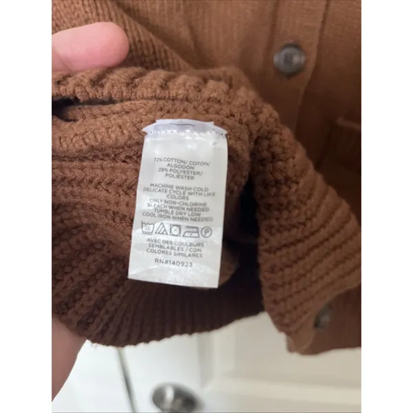 Loft Waisted Patch Pocket Cardigan XS Rust Brown - Image 5