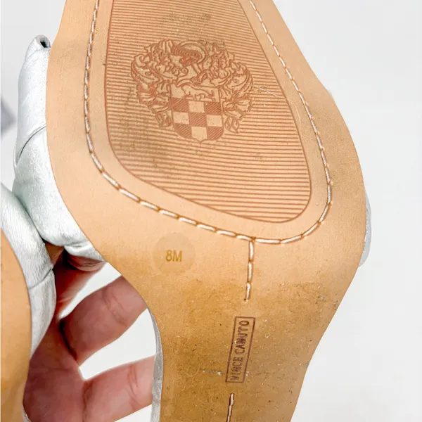 Vince Camuto Brelanie Silver Leather woven Braided Strap Mule Sandal NEW, Size 8 - Image 11