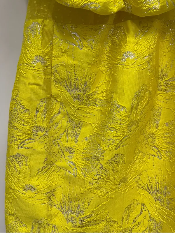 NWT Bella Barnett Yellow Ruffled Off-Shoulder Cocktail Dress size L - Image 10