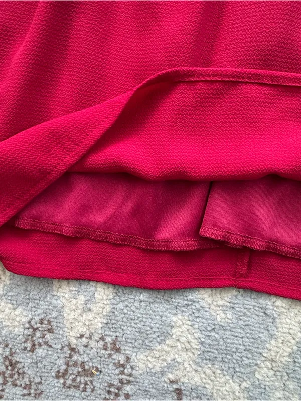 Lucy In The Sky Tie Front Ruffle Sleeve Mini Dress Red Small - Image 2