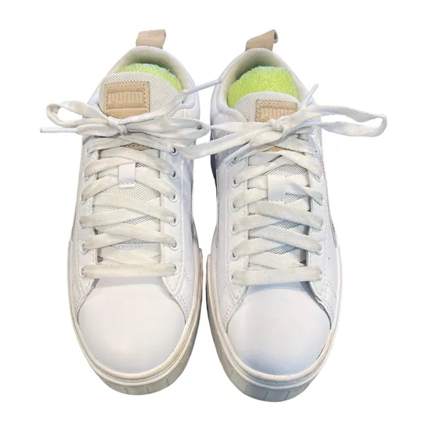 Puma Mayze Sneakers Womens 6.5 White Leopard Pink Platform Streetwear 392064-01 - Image 2