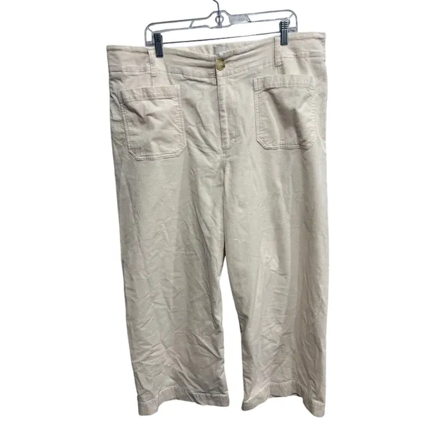 Maeve The Colette Cropped Wide Leg Corduroy Pants Women’s 20W Cream - Image 2