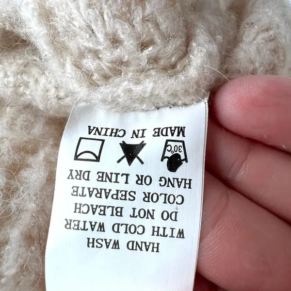 Dreamers Chunky Open Front Knit Cardigan Sweater Cream Size Medium - Image 9