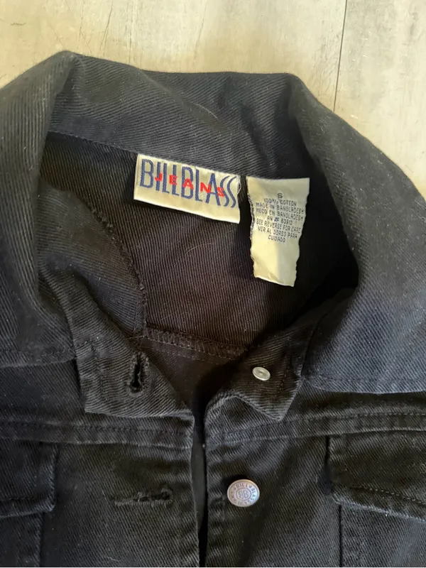 Bill blass Black women’s Bomber-Style Denim Jacket - Image 4